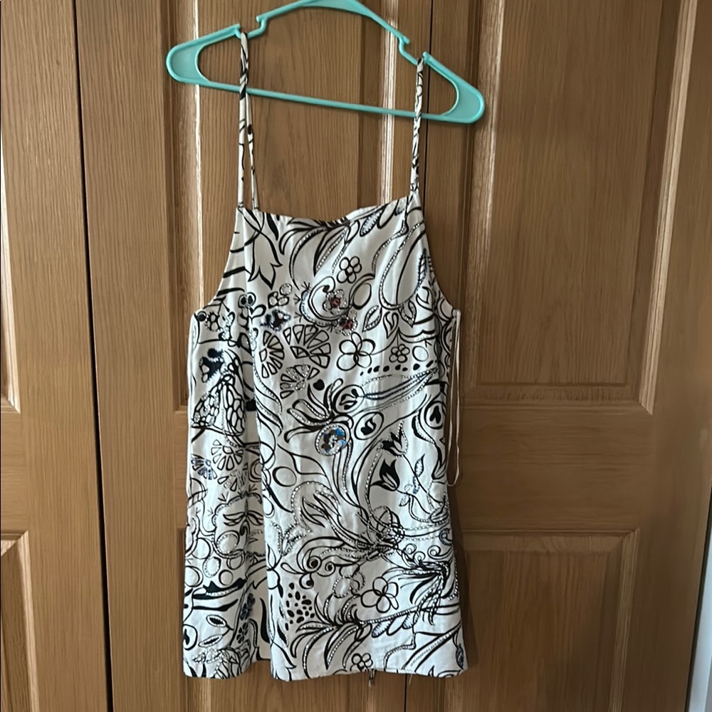 Zara boxy embellished mini dress